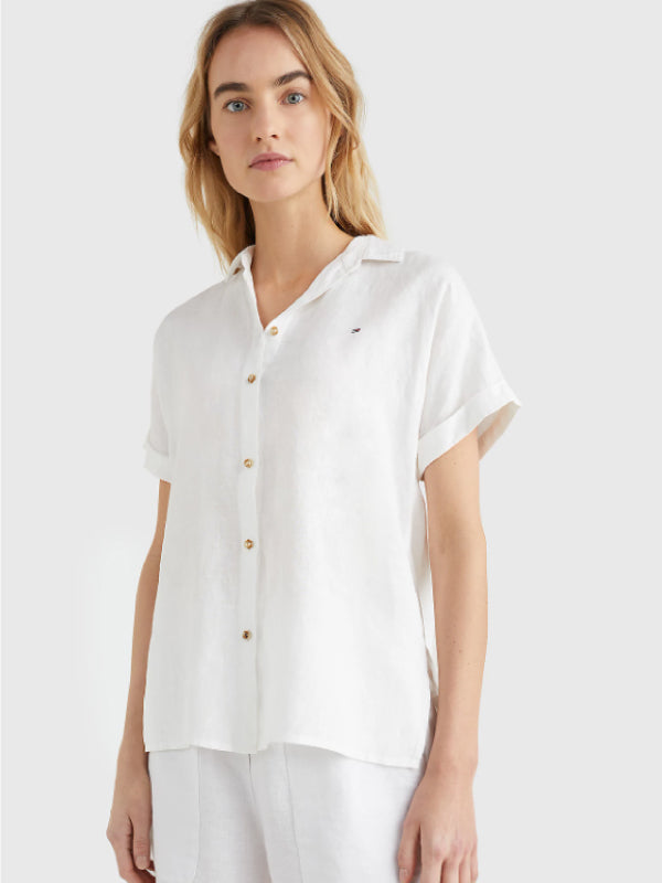 Linen Relaxed Shirt Th Optic White / 42