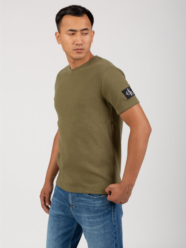 Monogram Badge Waffle Ss Tee Burnt Olive / L