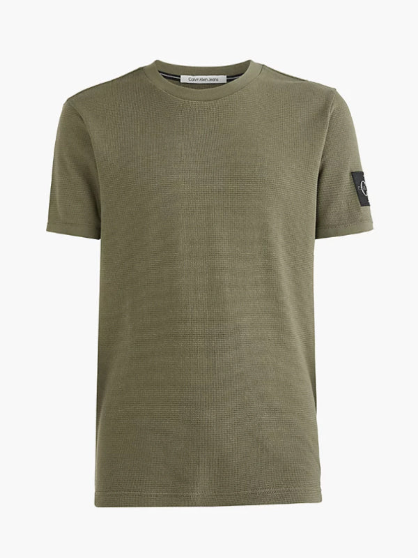 Monogram Badge Waffle Ss Tee Burnt Olive / L