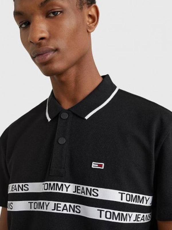 Tjm Chest Tape Polo Black / L