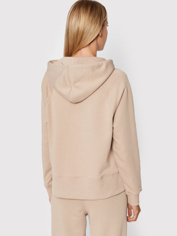 Regular Varsity Ribbed Hoodie Beige / L