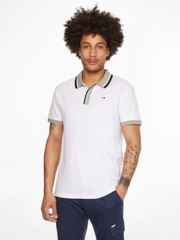 Tjm Tipped Honeycomb Polo White / L