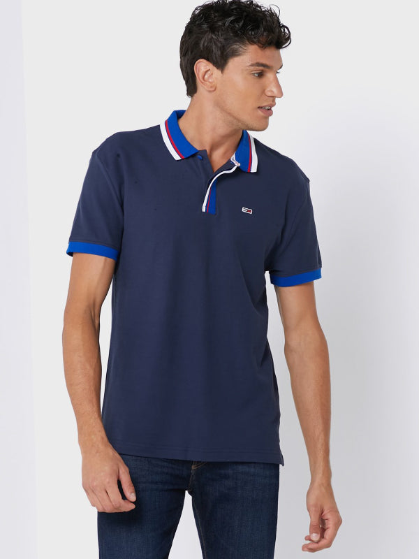 Tjm Tipped Honeycomb Polo Twilight Navy / L