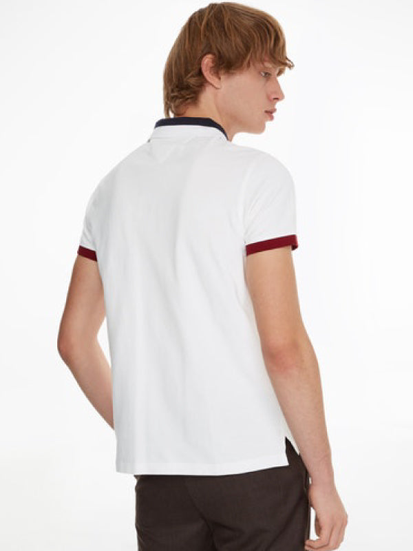 Rwb Collar Cuff Block Slim Polo White / L