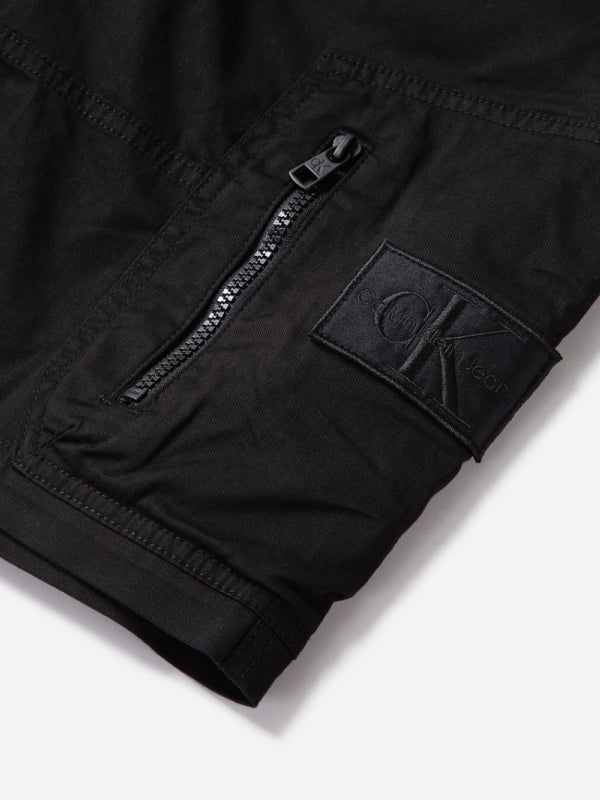 Washed Cargo Short Ck Black / L