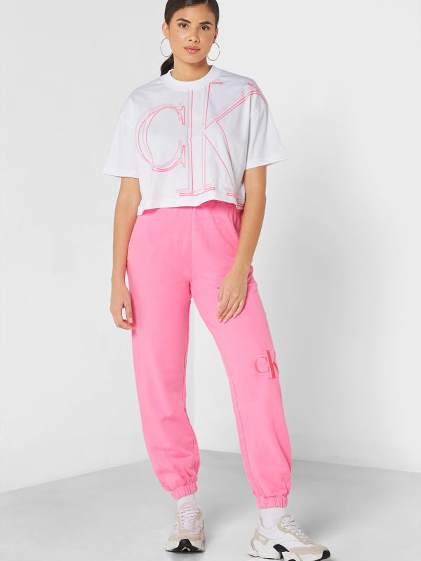 Illuminated Ck Crop Tee Bright White / L