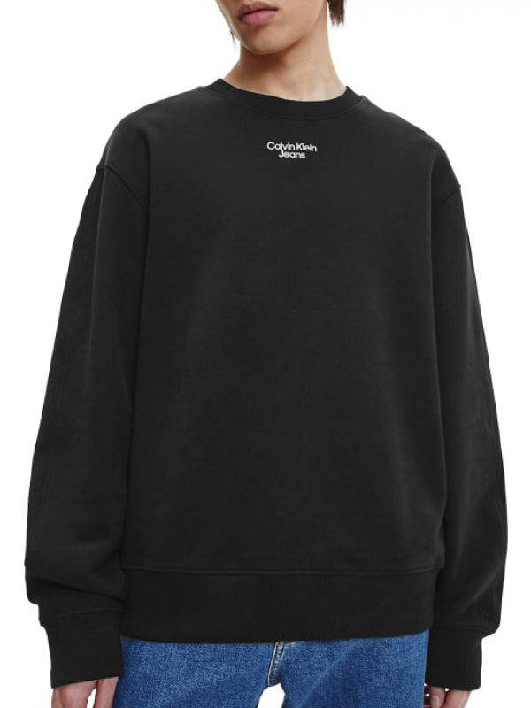 Stacked Logo Crew Neck Ck Black / L