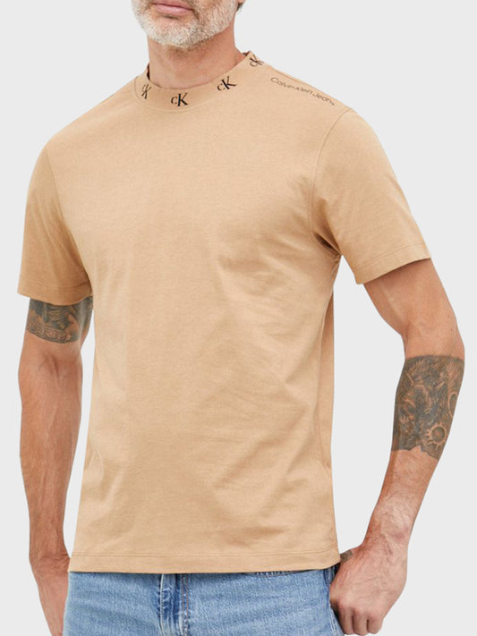 Logo Jacquard Tee Timeless Camel / L