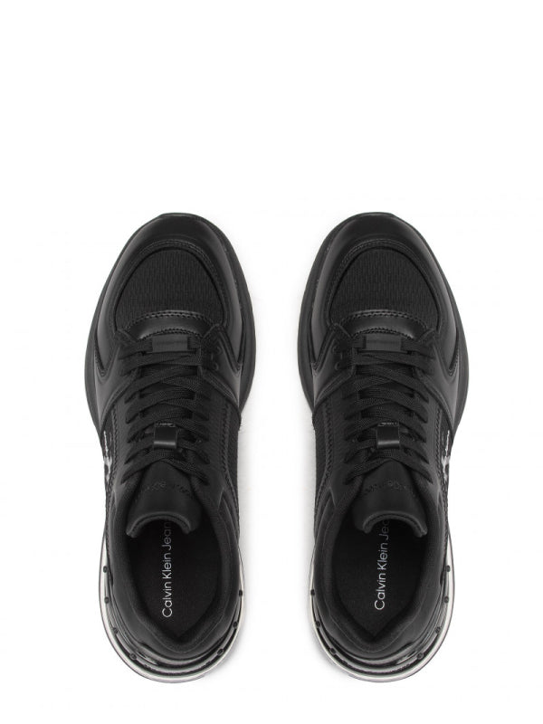 Sporty Runner Comfair Laceup Lth Triple Black / 42