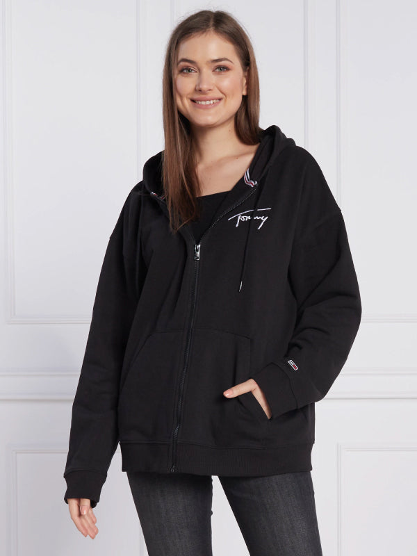 Tjw Ovrszd Signature Zip Thru Black / L