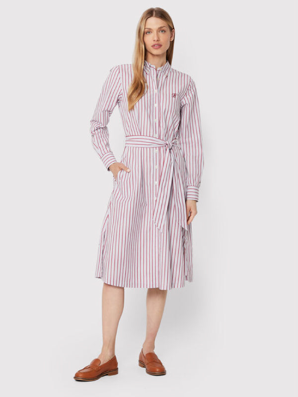 Org Co Stp Midi Shirt Dress Ls Posh Stp/ Royal Berry / 42