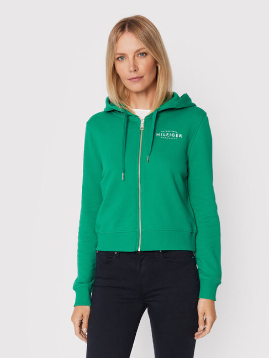 Reg New Branded Zip Up Hoodie Courtside Green / L