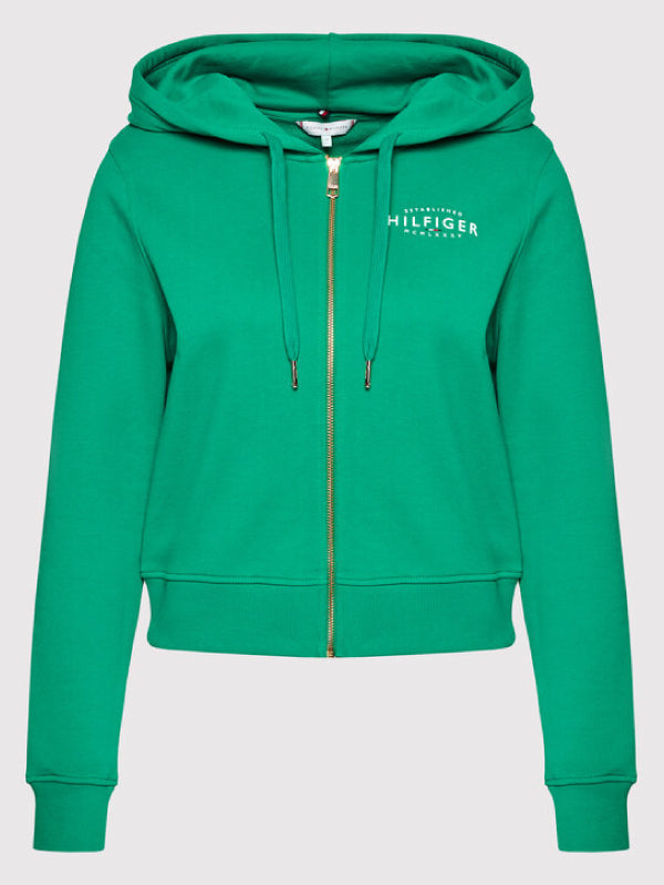 Reg New Branded Zip Up Hoodie Courtside Green / L