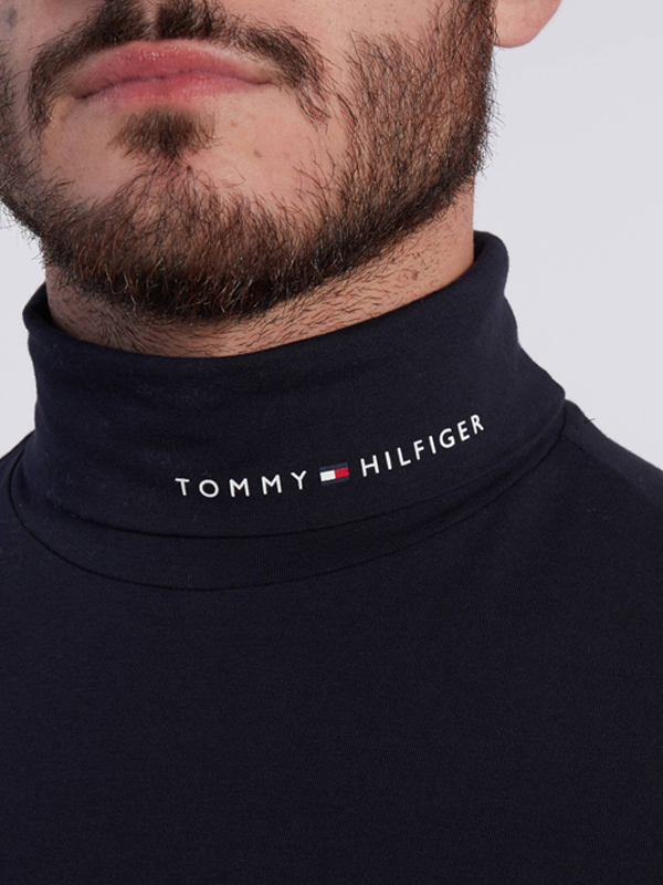 Roll Neck Tommy Logo Ls Tee Desert Sky / L