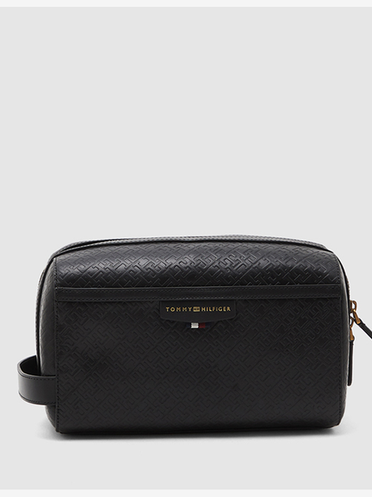 Smu Premium Leather Mono Washbag Black / OS