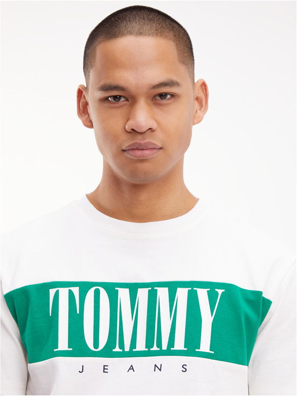 Tjm Clsc Colorblock Serif Tee White / L