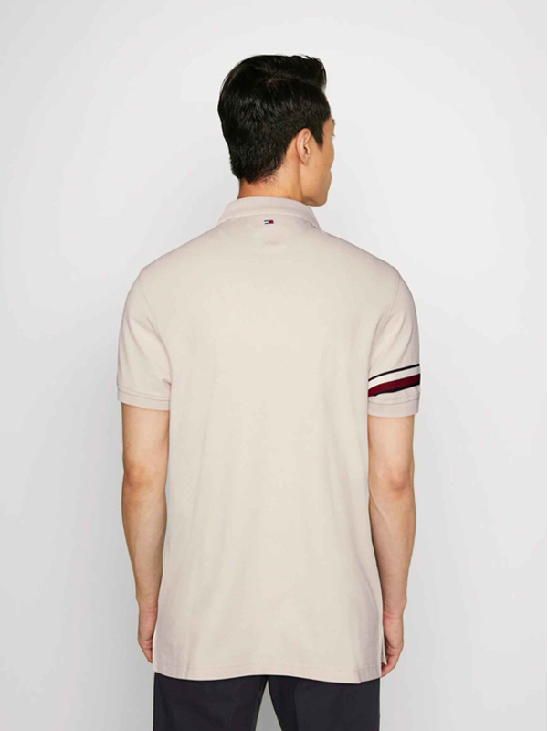 Global Stripe Sleeve Reg Polo Feather White / L