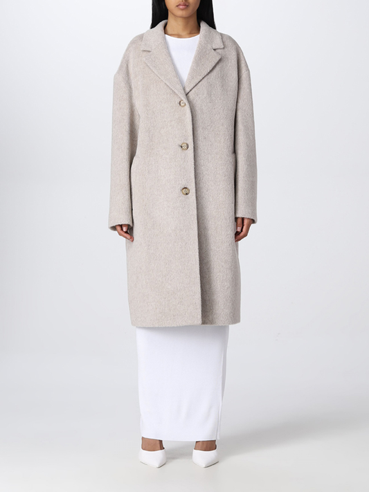 Textured Wool Coat Ecru / 42