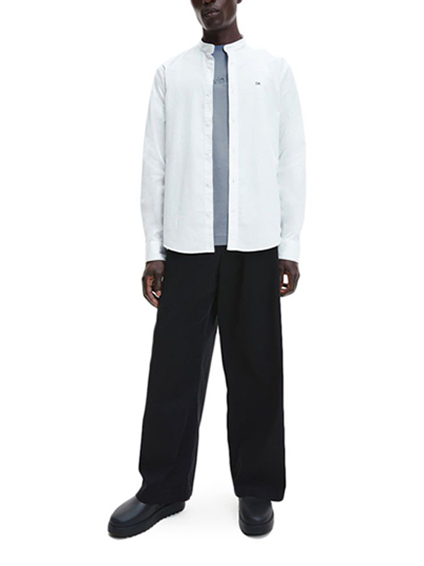 Stretch Poplin Stand Up Collar Bright White / L